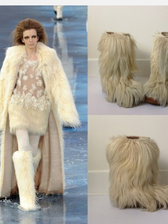 Vintage Shoes - TREND Vintage 100% Goat fur apres ski "Yeti" boots